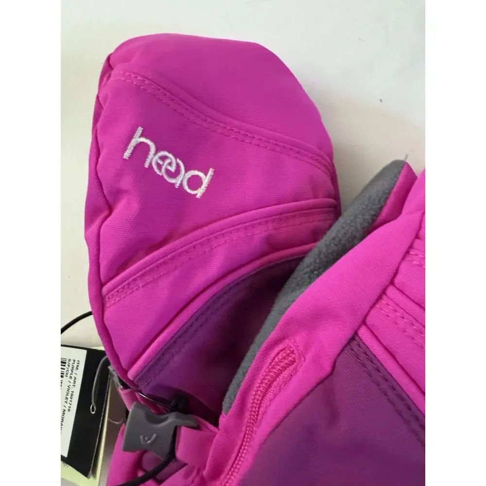 NWT HEAD Jr. Ski Mittens Insulated Pink Child Small Ages 4 to 6 Zip #7409